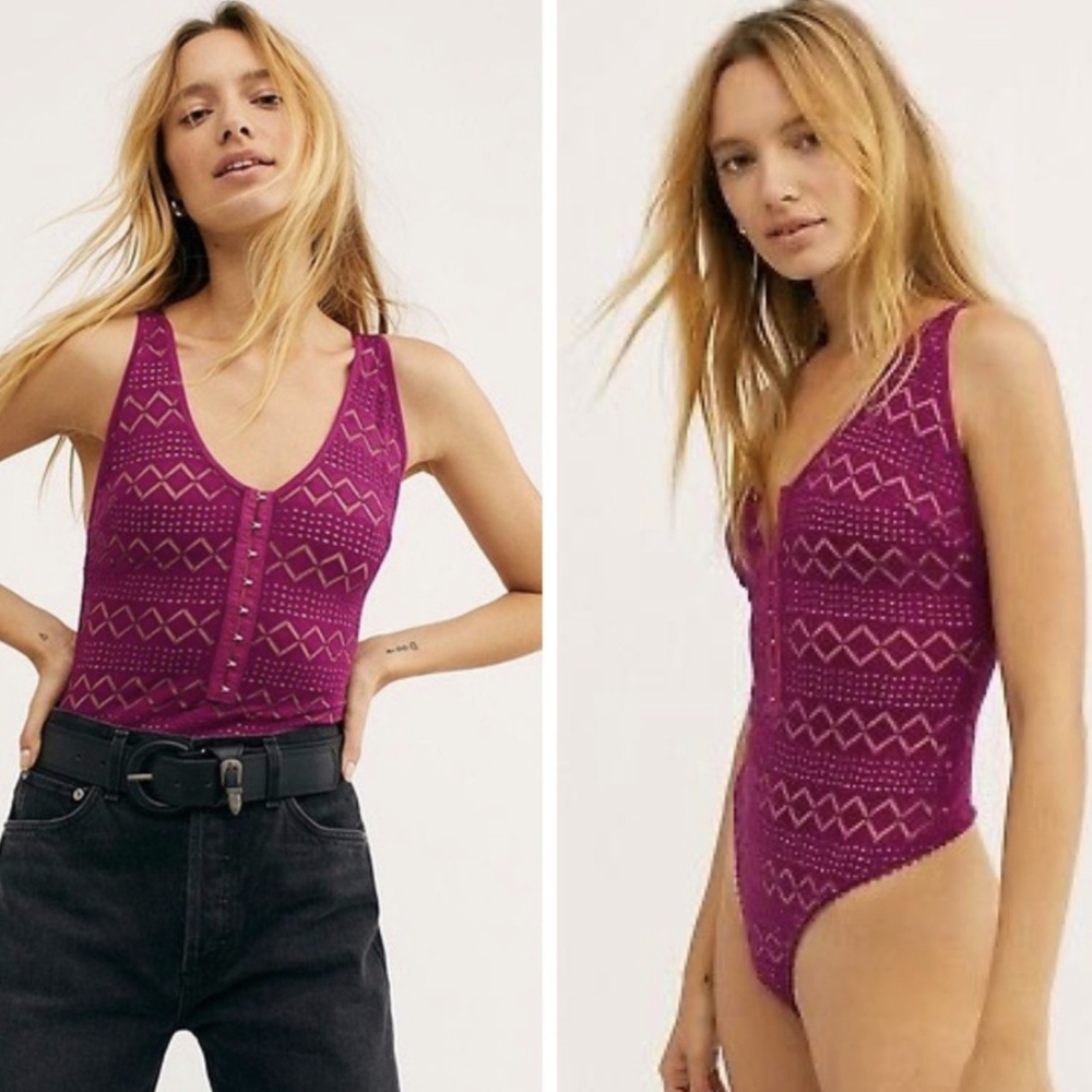 {Free People} Brand New Thank You Never Bodysuit